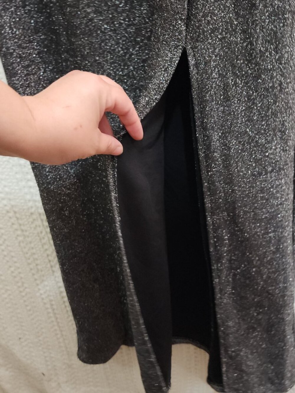 Urban Outfitters Arna Sparkle Midi Dress Gray and Black Women's Size Medium - Picture 6 of 14